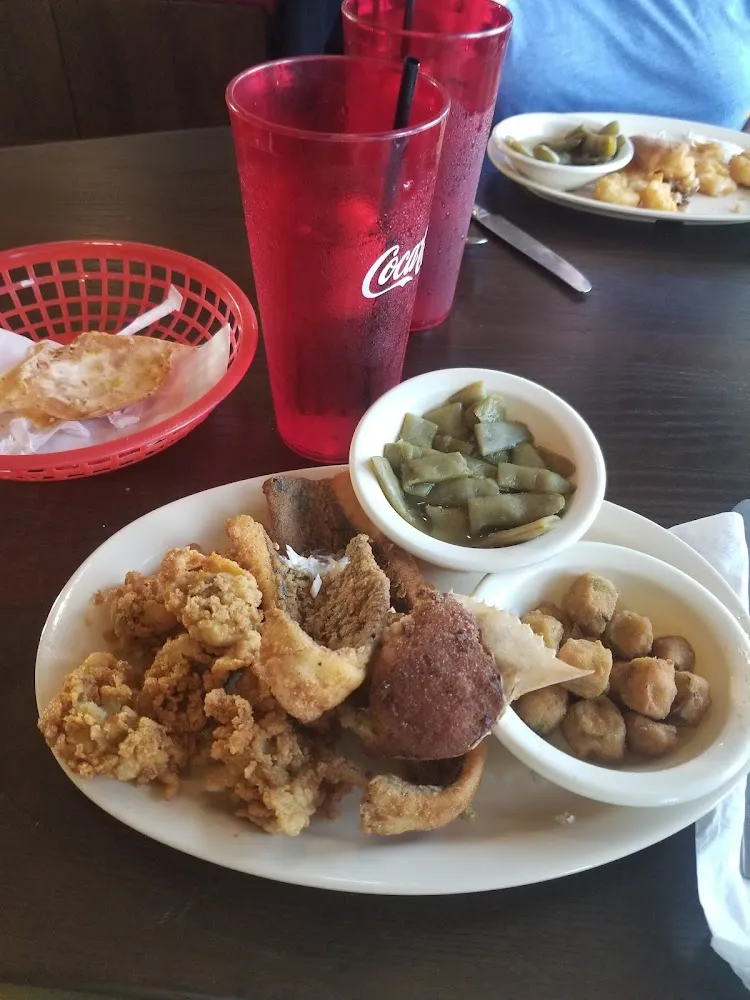 Fried Shrimp Fried Oysters and Deviled Crab
